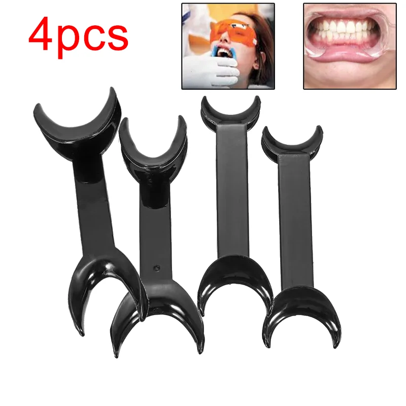 

4pcs Clear/Black Dental Lip Retractor, Mouth Opener for Teeth Whitening & Orthodontic Work, Dental Equipment