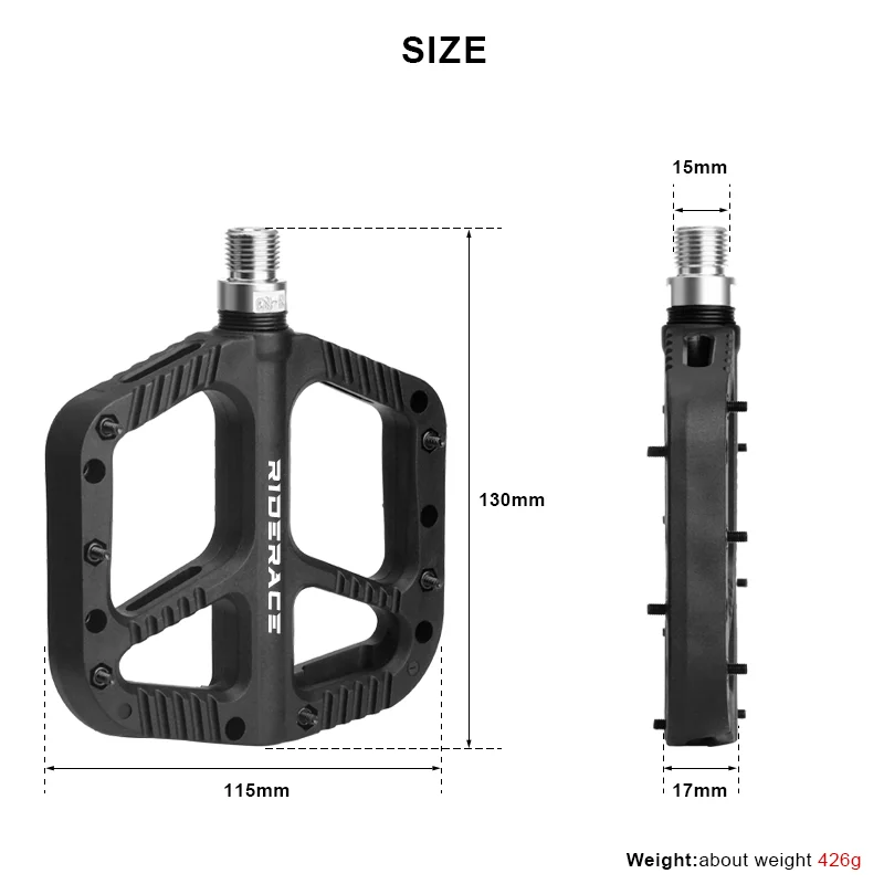Ultralight Bicycle Pedals Nylon Seal Bearings Road BMX MTB Mountain Bike Pedal Flat Platform Anti Slip Cycling Parts Accessories