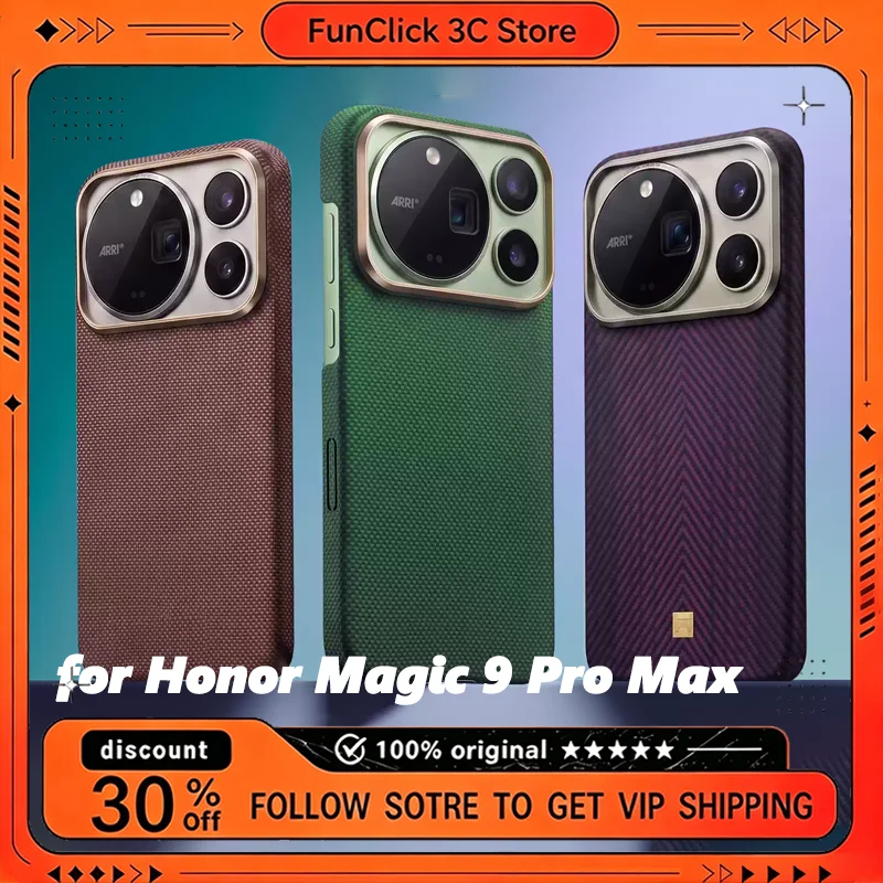 CONGA Kevlar Aramid Fiber Magnetic Case for Honor Magic9 Pro Max Ultra Thin Lightweight Phone Shell for HonorMagic9 Cover