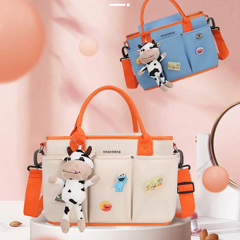 Niedliche multifunktion ale Mutter tasche Baby Wickelt aschen wasserdichte Cartoon Stickerei Wärme isolierung Mama Tasche Lebensmittel Aufbewahrung taschen