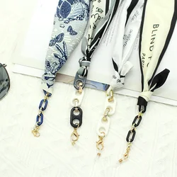 Bohemi Acrylic Glasses Chain  Ribbon Mask  Lanyard Printing Silk Scarf Casual Eyeglass Chain Neck Glasses Accessories