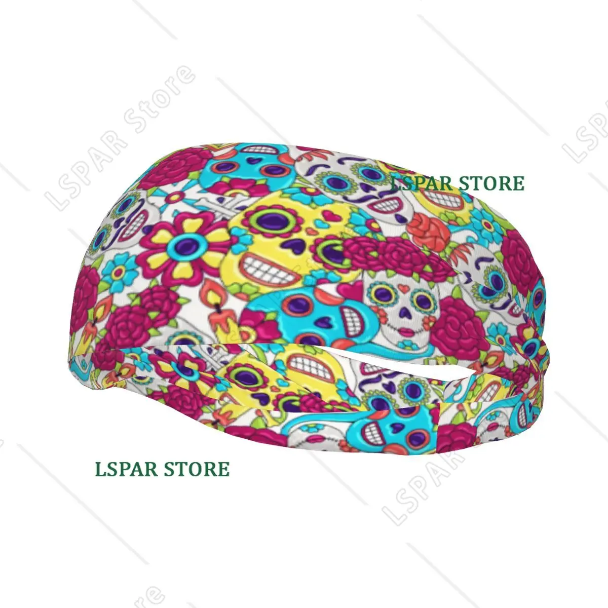

Headband Sugar Skull Day Of The Dead Headwrap Hairband for Tennis Gym Fitness Headwear Hair Accessories