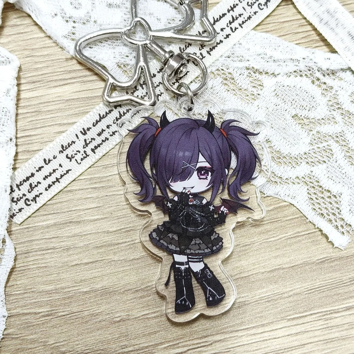 KAngel Amechan Anime Schlüsselanhänger Needy Girl Overdose Acryl-Schlüsselanhänger Schlüsselring Rucksack-Anhänger Ornament NGO Zubehör Geschenk – Detail 4