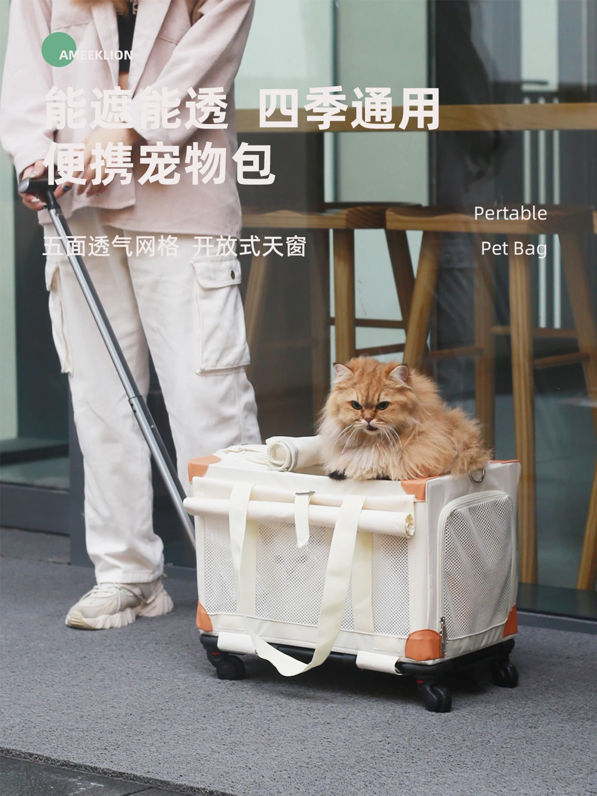 

Two cat bags for outdoor portable suitcase, dog bag, cat carrying bag, large capacity pet bag, hand-held crossbody bag