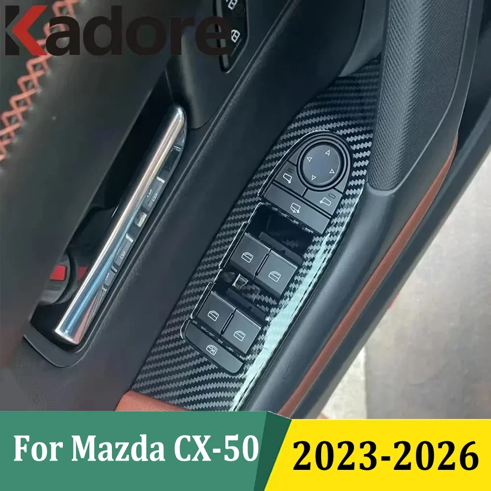 

For Mazda CX-50 CX50 SUV 2023 2024 2025 2026 Car Window Lift Buttons Glass Switch Cover Frame Panel Trim Interior Accessories