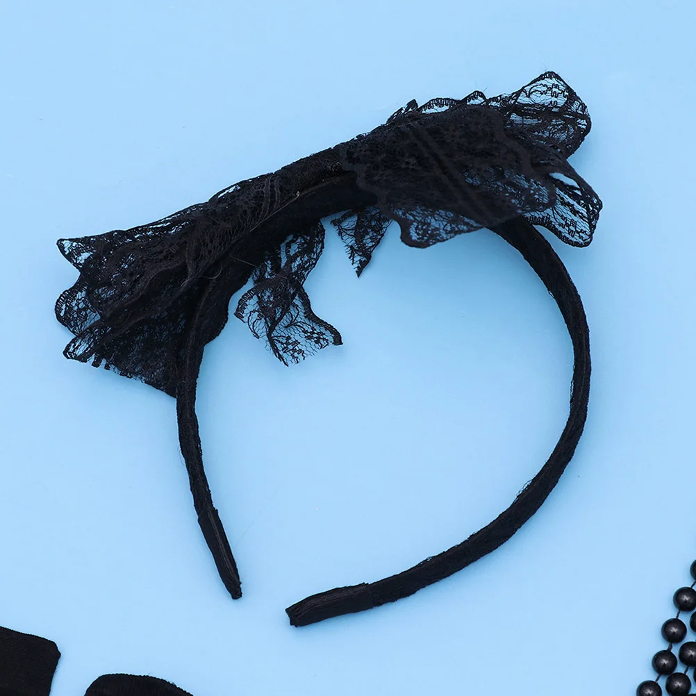 

17pcs Suit Retro Black Fancy Costume Set 80s Party Set Sexy Gloves Accessories Fancy Costume Fishing Net Gloves Accessories