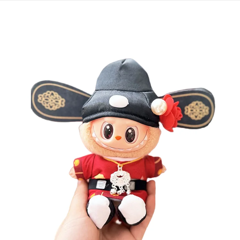

Only Clothes Suitable For 17cm Labubu First Second And Third Generation Clothes Sitting Doll Clothes Red Robe Littles Champion