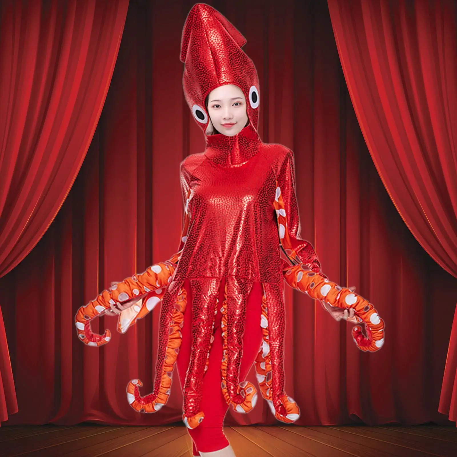 

Squid Costume Adult Costume Cosplay Decorative for Men Women Octopus Costume