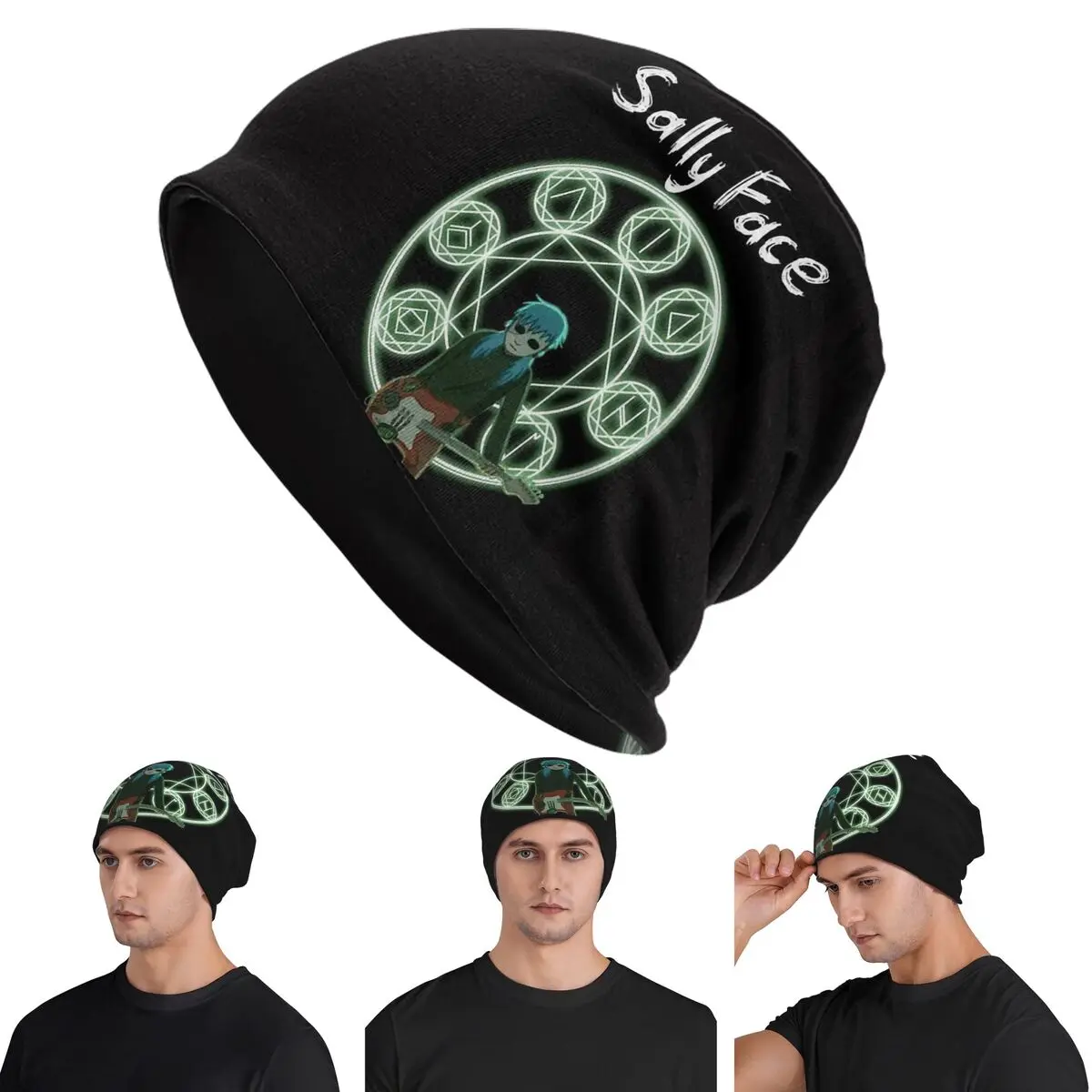 

Sally Face Poster 2 Skullies Beanies Hats Warm Autumn Winter Outdoor Cap Knitted Bonnet Caps for Men Women Adult
