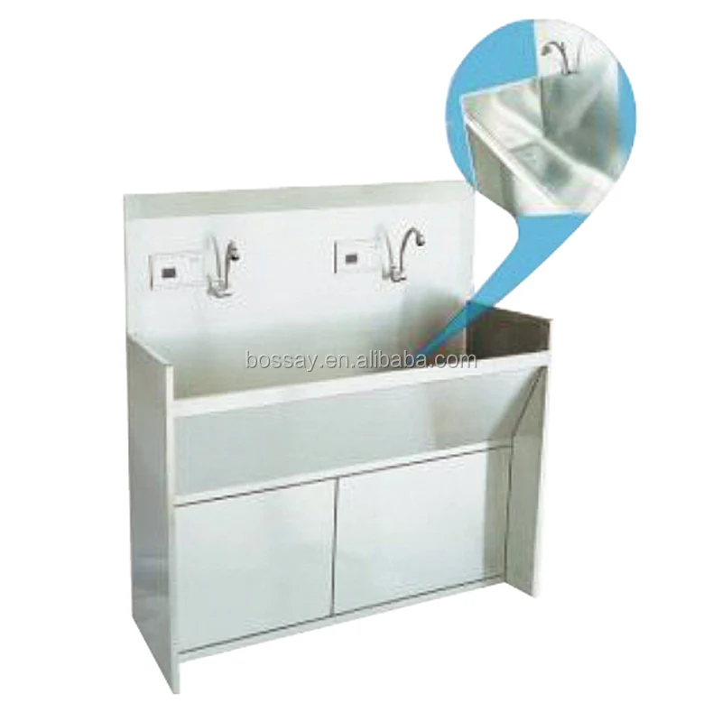 Modern Design Stainless Steel Hand Washing Sink Sensor Faucet & Soap Dispenser Hospital Furniture with Essential Features