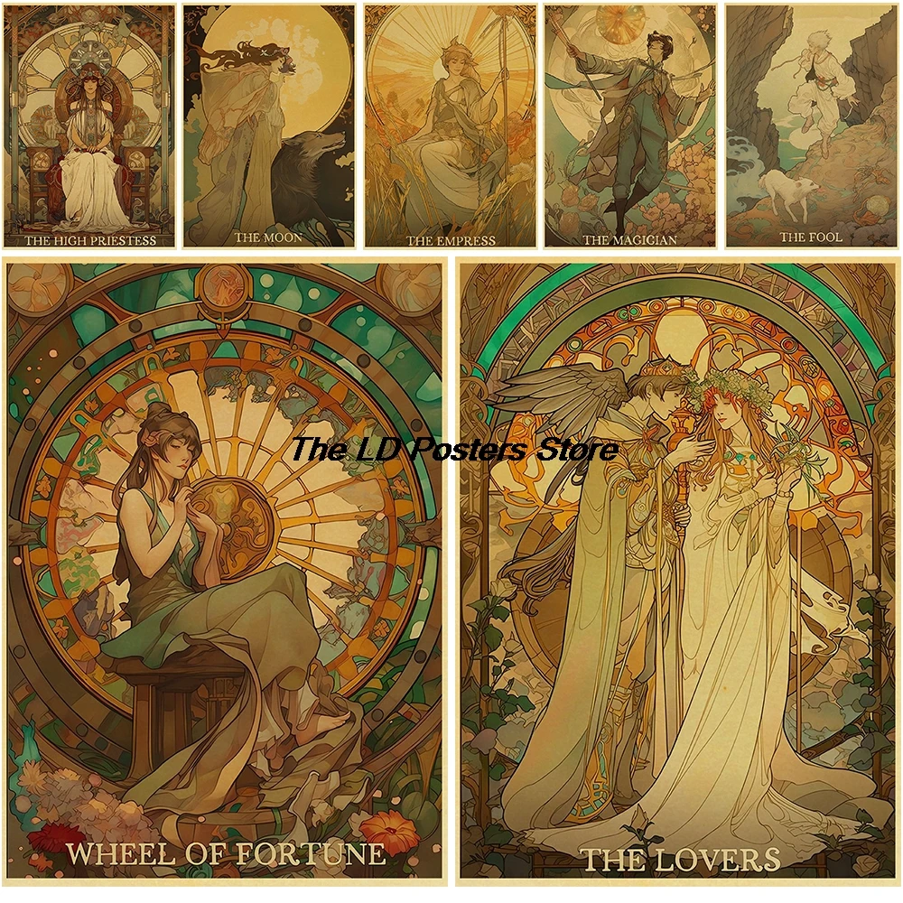 

Landscape Fantasy Art Tarot Cards Posters Nostalgia Style Art Kraft Paper Decoration Modern Living Room Skateboard Poster