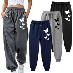 Fashion Letter Printing Joggers Autumn Winter Drawstring Casual Pants Fleece Sweatpants Workout Running Gym Fitness Trousers