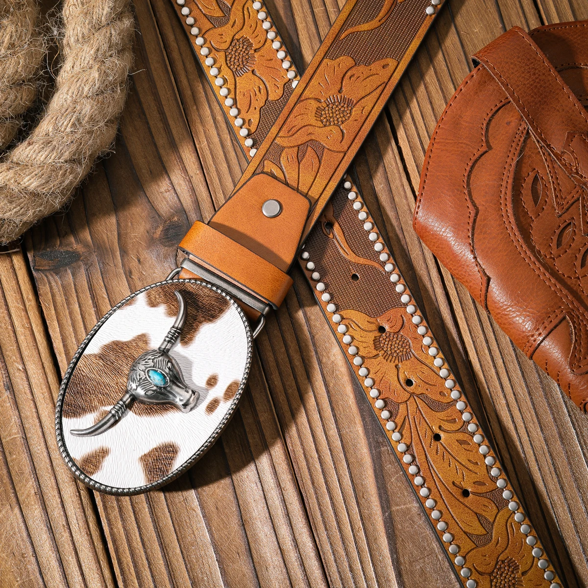Ein lässiger und retroer Gürtel, ein Taillenaccessoire für Kleidung im Western-Stil, Metallschnalle, PU-Gürtel, geeignet für Männer und Frauen. – Detail 9