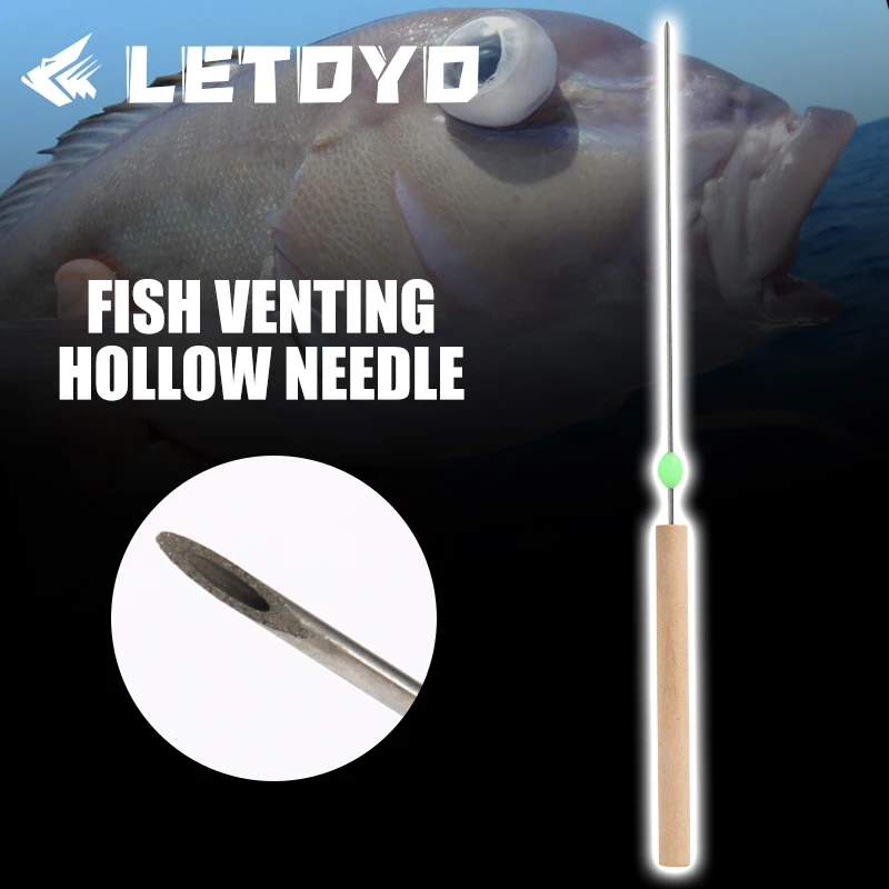LETOYO Schnelle Regenwurm-Hakennadel, Fischentlüftungs-Hohlwurm-Nadel, Ködernadel, Bohrnadel, Gasnadel, Meeresangelwerkzeug