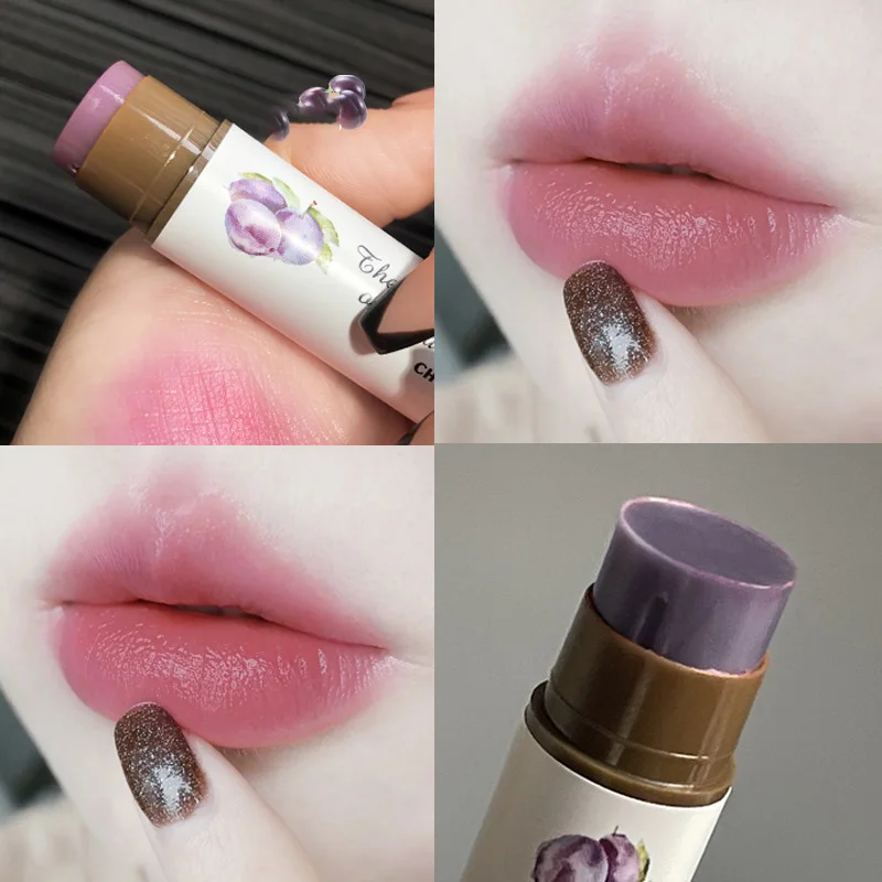 Fruity ลิปบาล์ม Moisturizing Lip Gloss ธรรมชาติอุณหภูมิเปลี่ยนสีลิปสติกราคาถูกแต่งหน้าเครื่องสำอาง Lip Skin Care