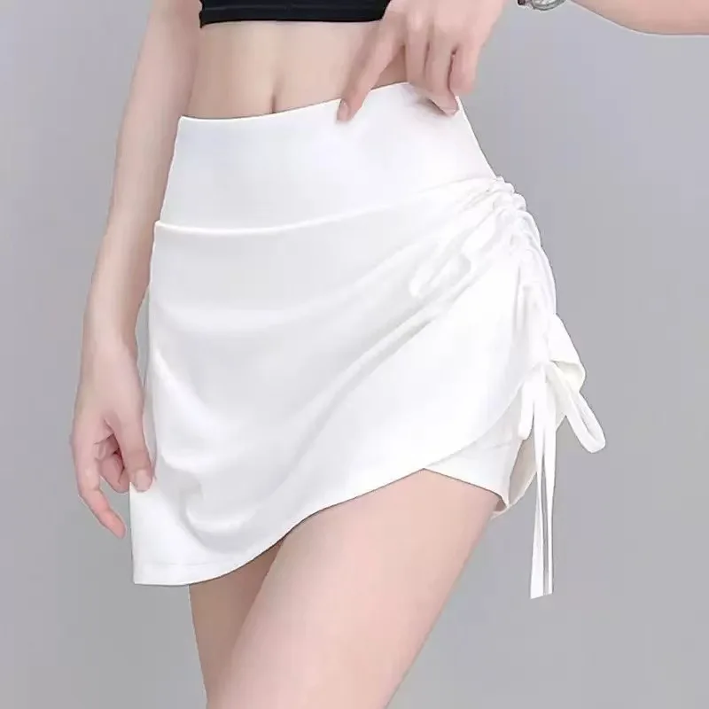 High Elastic Fitness Skirt Ladies Fake Two-piece Design Casual Athletic Skort Pilates Gym Daily Training Wear