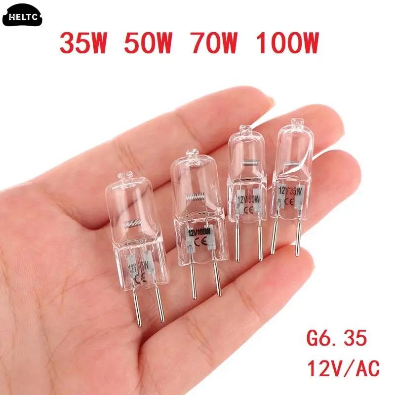 12V/AC G6.35 35W 50W 75W 100W Halogen Lamp Beads Suitable For Aromatherapy Lamp Crystal Lamp Projector 2pin Bulb Quartz glass