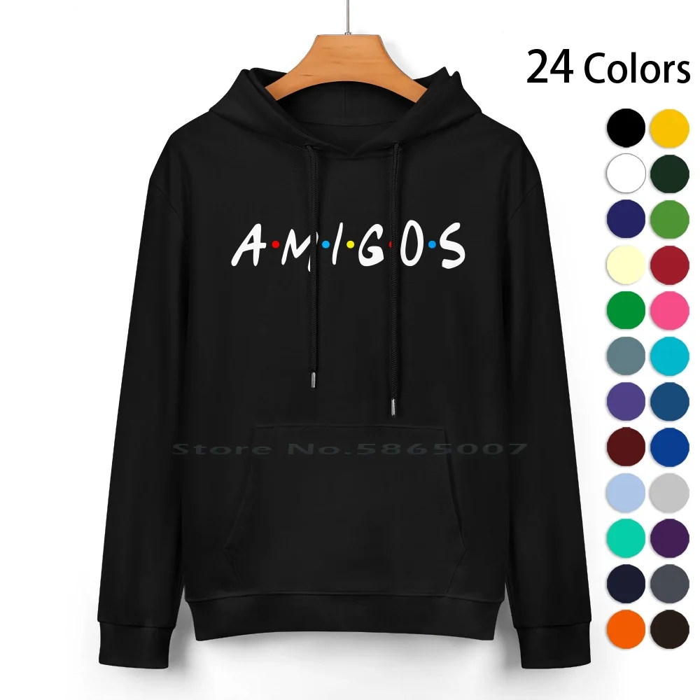 Amigos Pure Cotton Hoodie Sweater 24 Colors Amigos Quotes 90s Tv Series New York Central Perk Sitcom Cafe Jennifer Aniston