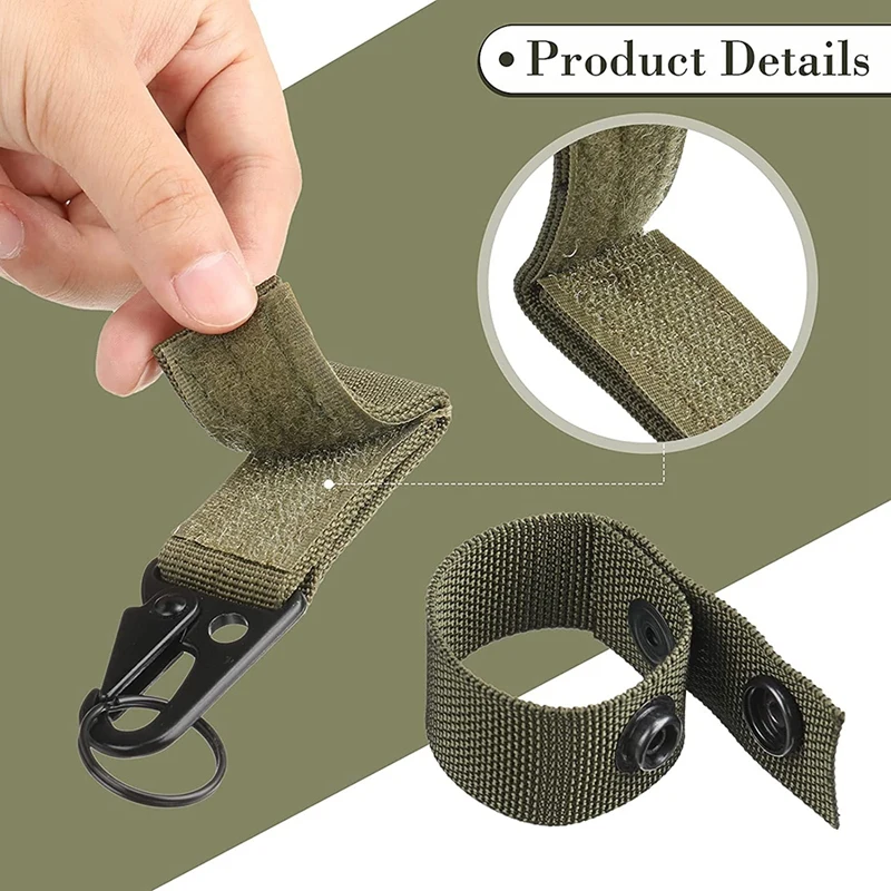 6Pcs Belt Keeper With Double Snaps & Gear Clips Key Buckle Clip Belt Key Ring Holder For Security Belt Fixing