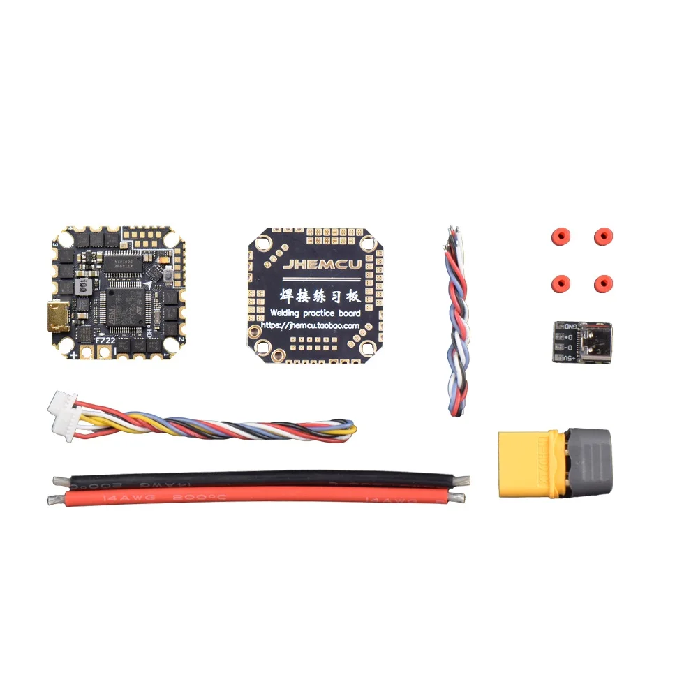 JHEMCU GHF722AIO-HD 40A Baro OSD BlackBox 5V BEC F722 Controlador de vôo BLHELIS 40A 4 em 1 ESC 2-6S para RC FPV Cinewhoop Drone
