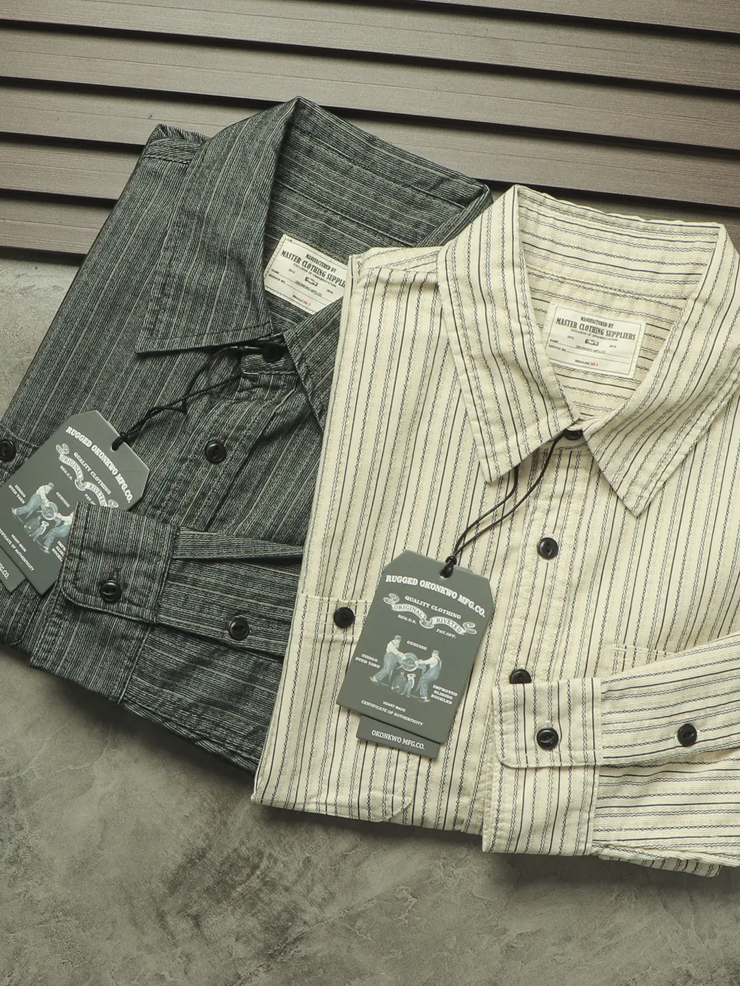 American Retro Modern Workwear Style Shirts for Men Amekaji Autumn Ribbed Pattern Striped Corduroy Loose Fit Long-sleeve Shirt