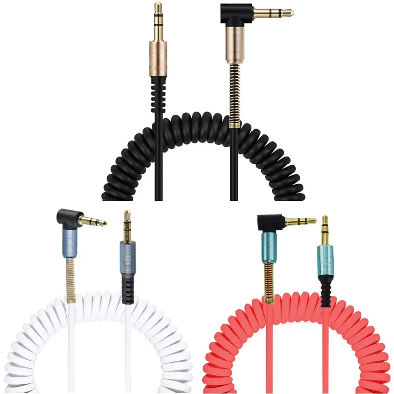 

Mobile phone music audio cable elastic spring elbow audio cable connects to audio headphones car AUX to play songs