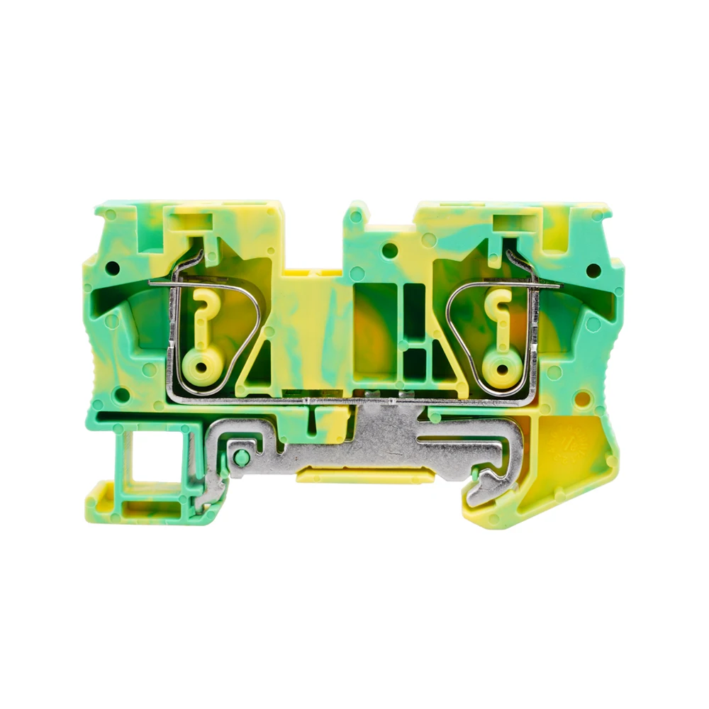 

10pcs ST6-PE Type Din Rail Ground Earth Universal Spring Quick Connector United Modular Terminal Block ST-6PE