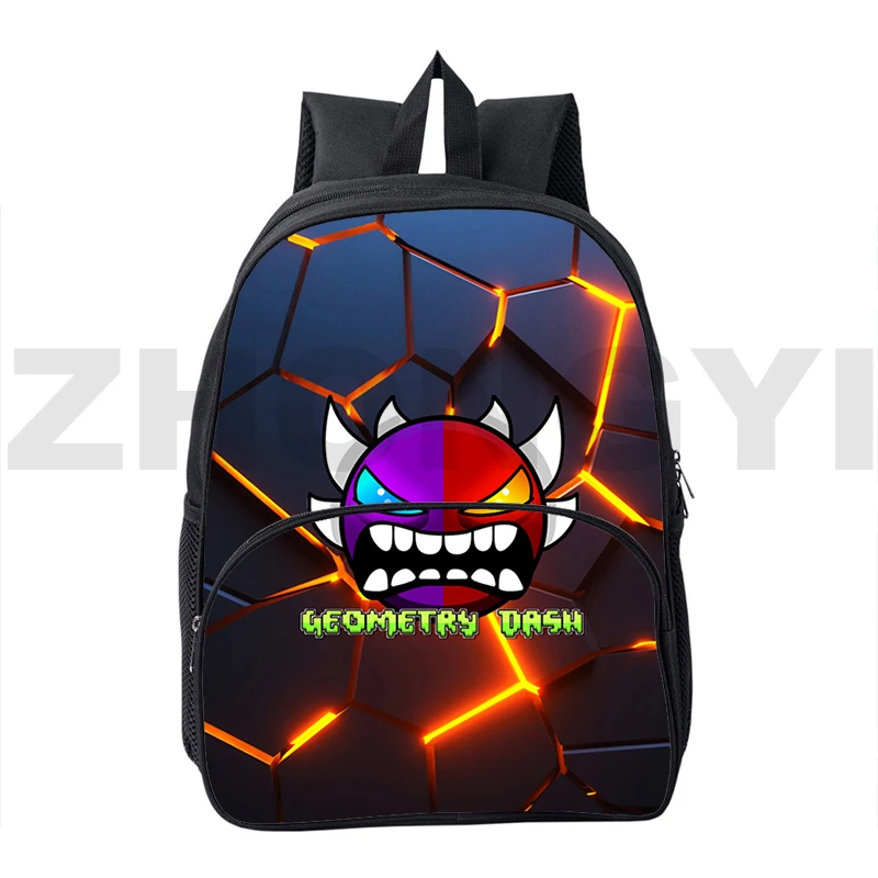 Mochilas con estampado 3D de tablero geométrico Angry para niños y estudiantes, bolsa pequeña de 12/16 pulgadas, Mochila deportiva para escuela y jardín de infantes