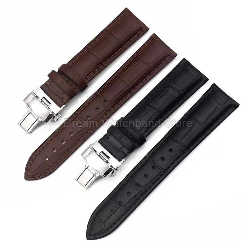 Pulsera de piel de vaca para Tissot Le Locle Carson Tulip T41006 T461 T063617A interfaz plana 19 20 22 correa de reloj con hebilla de acero inoxidable