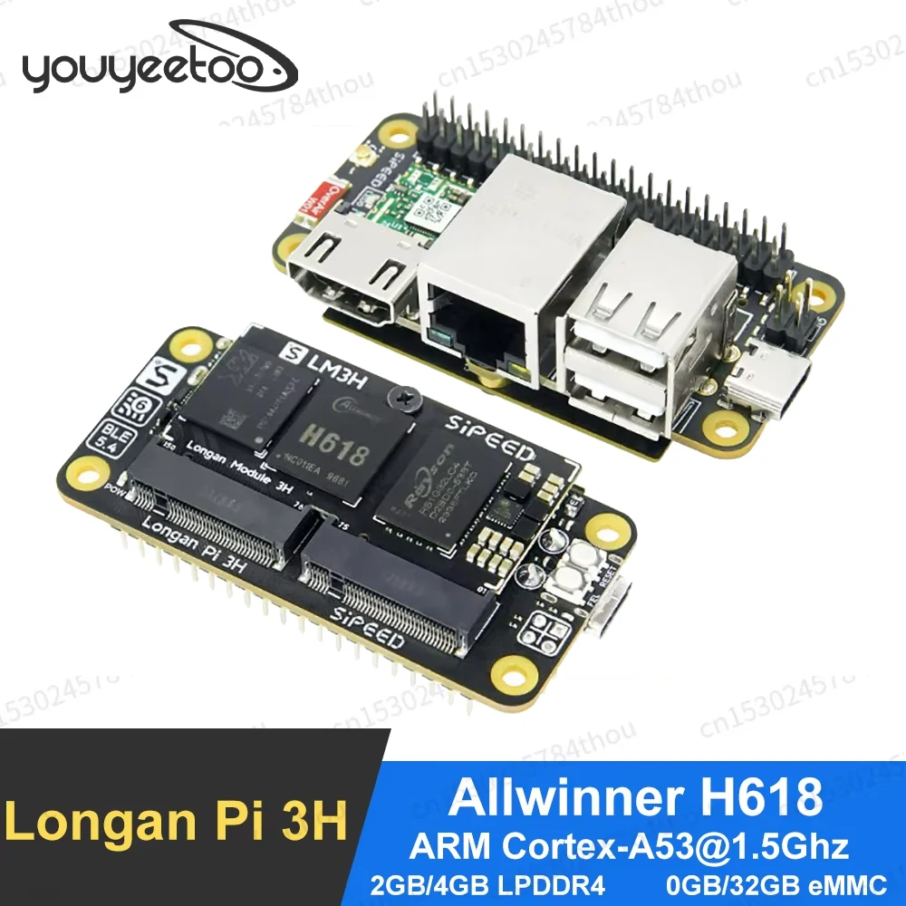 

Sipeed Longan Pi 3H Allwinner H618 Development Board Quad-core ARM Cortex-A53 4K TV Box WIFI6 LPi3H Supports Debian/Android