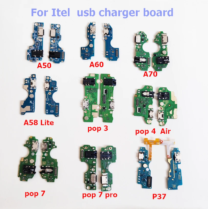 10Pcs USB Charging Charger Port Board Connector Flex Cable For Itel A50 A60 A70 P37 A58 Lite POP 3 4 Air pop 5 6 POP 7 Pro