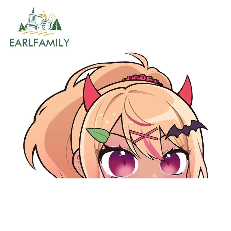 EARLFAMILY 13 سنتيمتر x 8.9 سنتيمتر YanchaGal Peeker ملصقات السيارات تشيبي الشيطان فتاة خدش برهان ملصق الزجاج الأمامي الديكور الإبداعي