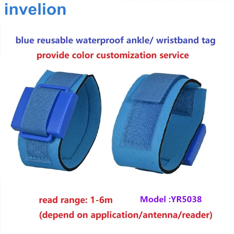 Waterproof ISO 18000 6c RFID Wristband 860-960mhz 1-6m long range reusable PVC Wristband for marathon triathlon