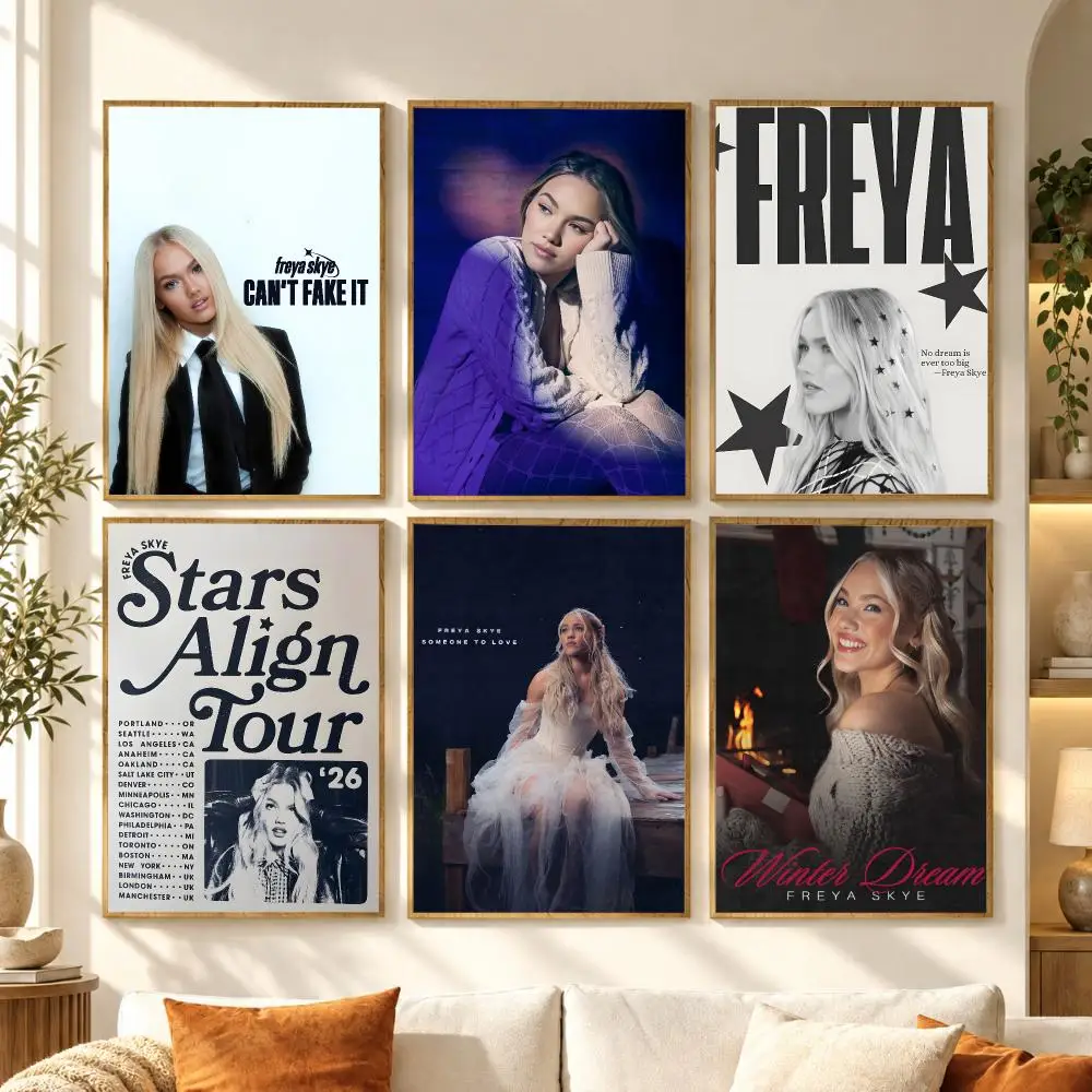 singer F-Freya Skye Fresh Trendy Poster Premium Modern Waterproof Wall Art Pictures for Bedroom Living Room Bar Decor