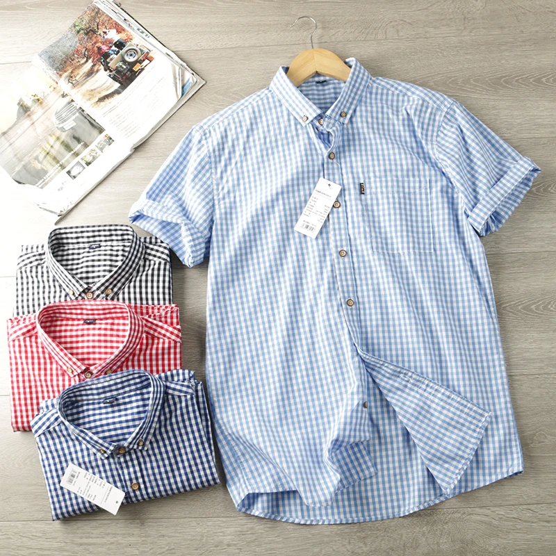 

Мужская летняя повседневная ткань из хлопка в клетку с четким шотландцем, дышащая влажная ткань ng, удобная в ношении