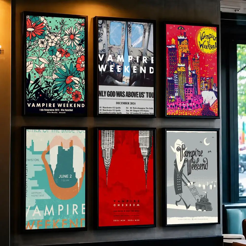 band V-Vampire Weekend-D Poster Minimalist Wall Sticker for Cafe Office Bar Home Decor and Gift