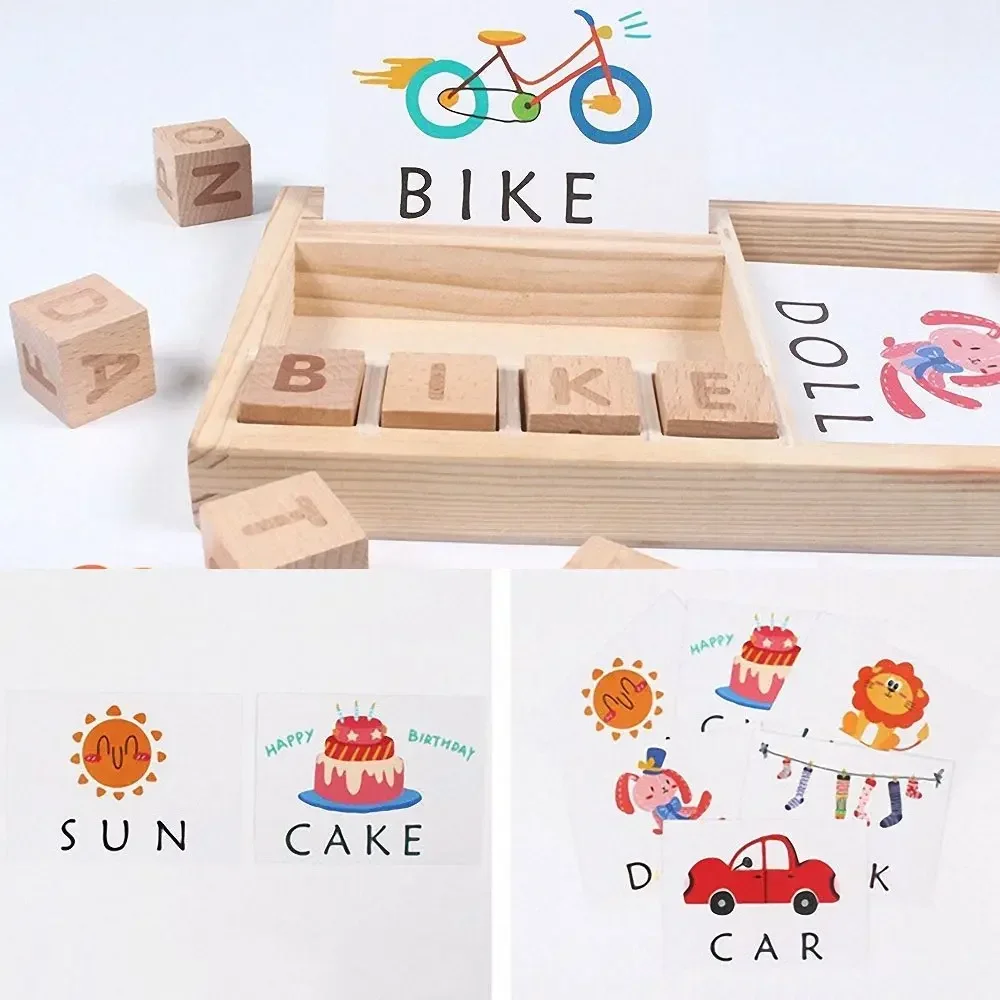 1 st Hout Spelling Woorden Game Kids Vroege Educatief Speelgoed voor Kinderen Leren Houten Speelgoed Montessori Onderwijs Puzzel Speelgoed Geschenken