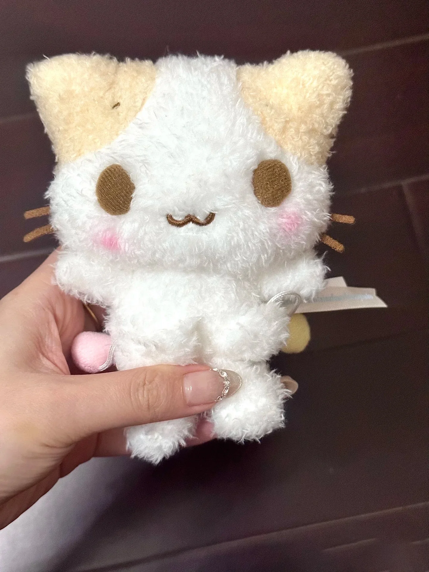 LLavero de peluche de gato malvavisco súper suave, accesorio para bolso Kawaii, bonito adorno colgante, muñeco de peluche, regalo para niñas