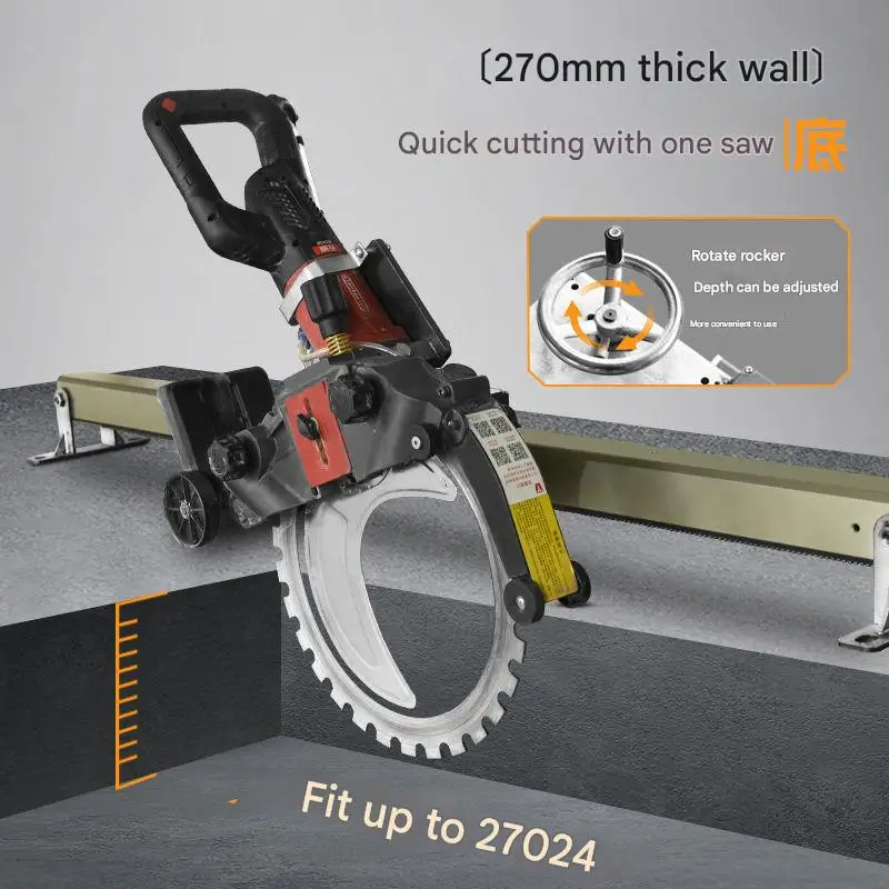 2.4m Auto Rail Track Electric Window Cutting Machine Wall Chop Saw Orbital Concrete Cutting Wall Rail Track Cutting Machine