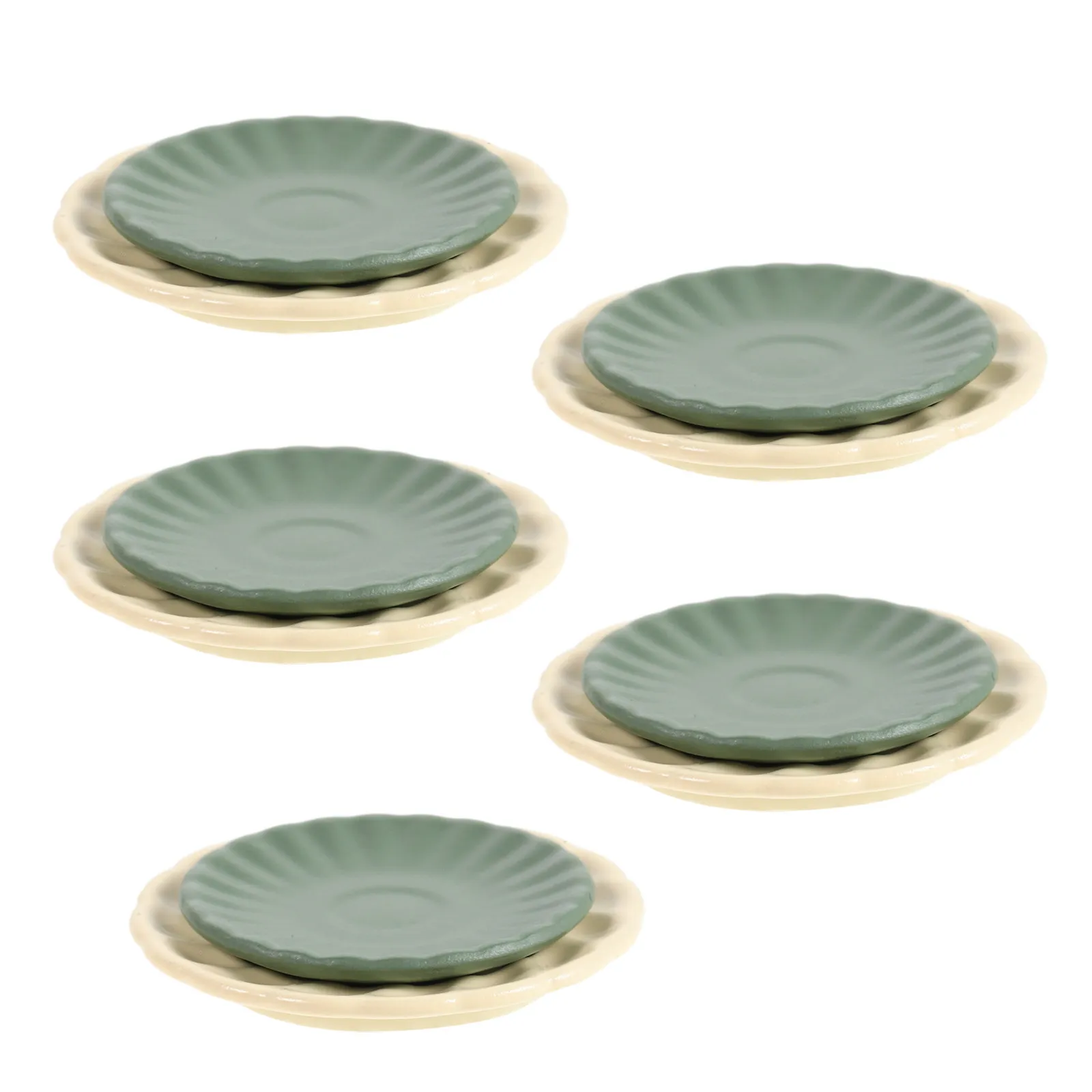 

10Pcs Mini Plastic Pastel Dollhouse Plates 0.9x0.9 Inch Miniature Candy Color Small Kitchenware Plates Kawaii Party Food Display