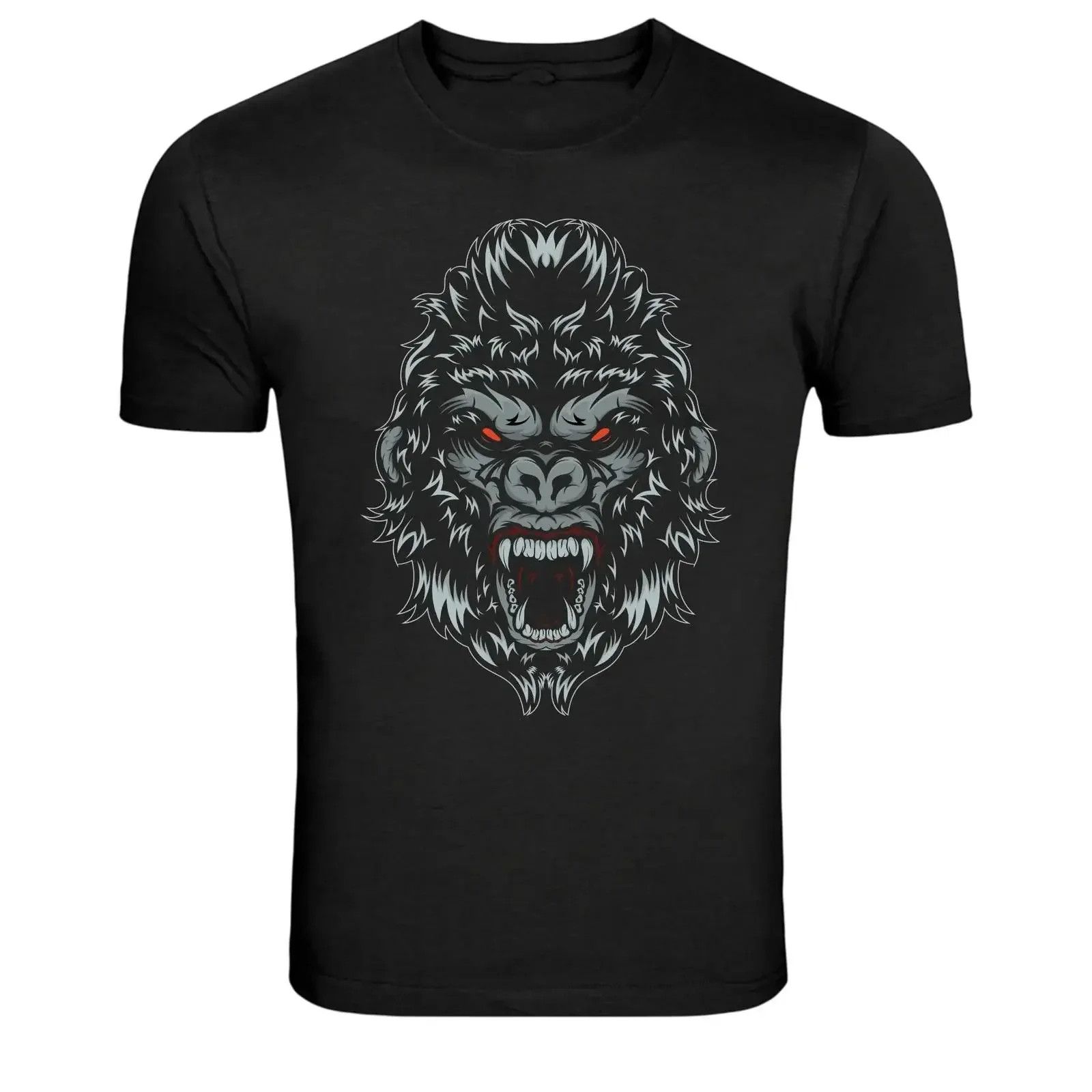 Angry Gorilla Head T Shirt Fierce Ape Animal vintage Washed Soft Versatile Breathable Casual graphic homme Stylish