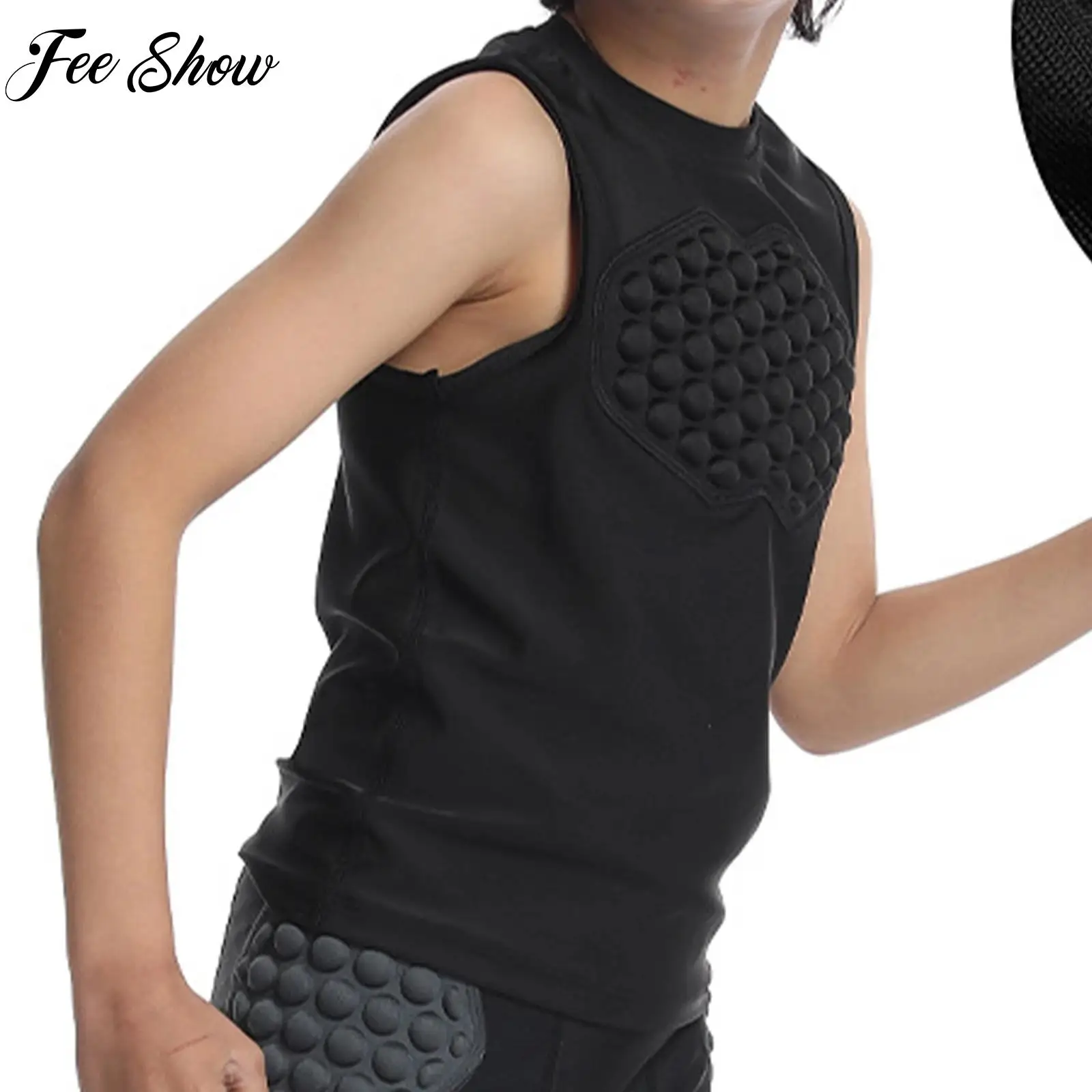 

Quickly Dry Anti-Collision Padded Fitness Gym Vest Girls Sleeveless Athletic Tank Top Basketball Football Rugby Baseball Clothes