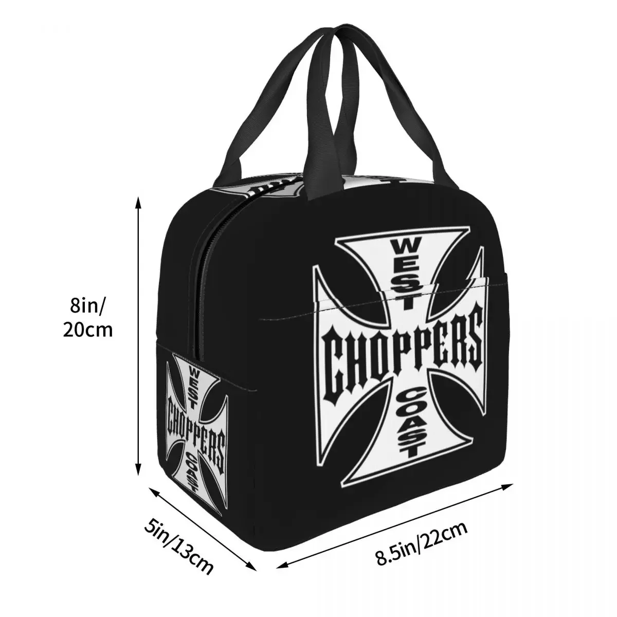 West Coast Iron Cross Choppers Lunch Box Warm Cooler Thermal Food Insulated Lunch Bag for Women School Picnic Tote Container