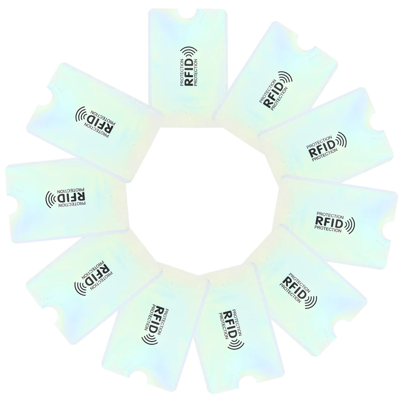 10Pcs Rfid Blocking Id Card Sleeves Multipurpose Credit Bank Card Holder Aluminum Foil Pet Pe Protective Cover Travel Business