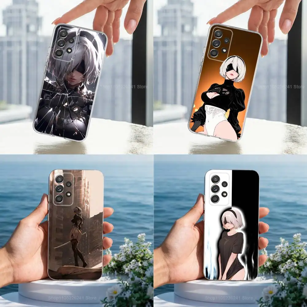 

N-NieR A-Automata Game 2B For Samsung A51,71,30,S10,9,20,Ultra,FE,Lite, S23,21,22,PIus,Transparent, Silicone Phone Case