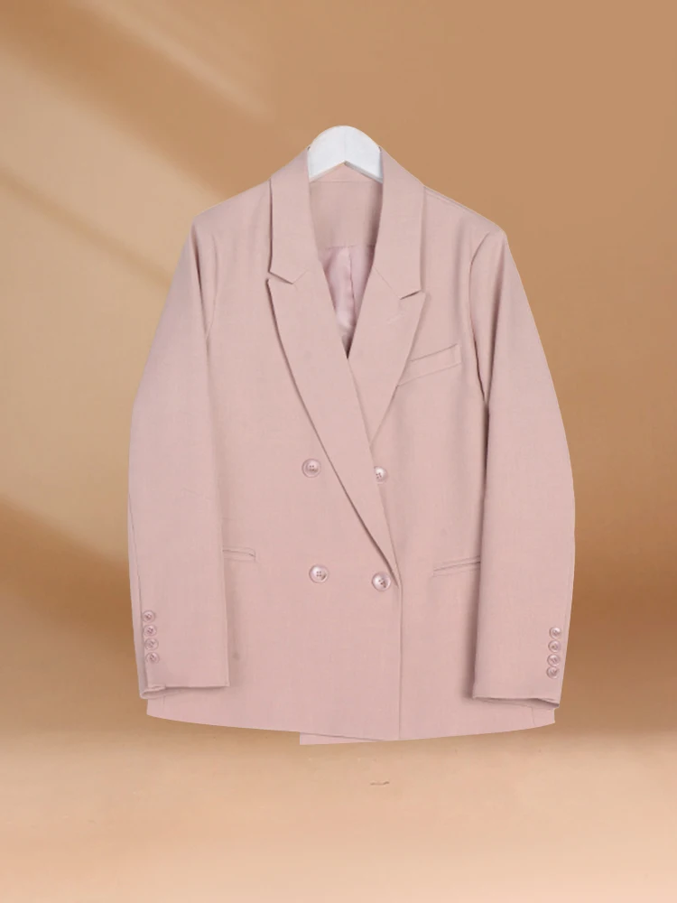 

New Spring 2024 Chic Style Women's Blazer: High-End Loose-Fit Pink Jacket for Petite Women, Elegant and Stylish Outerwear Hot