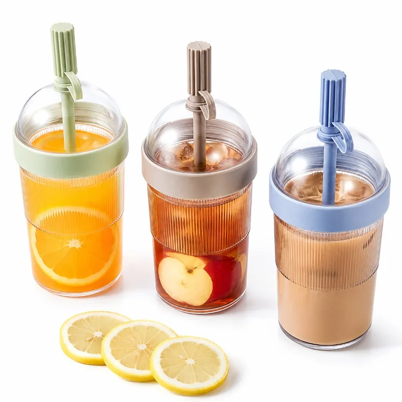 17oz Reusable Coffee Cups with Lids and Straw Cold Drink Tumbler Travel Mug Water Bottle Vasos De Agua Coffee Accessories Cups