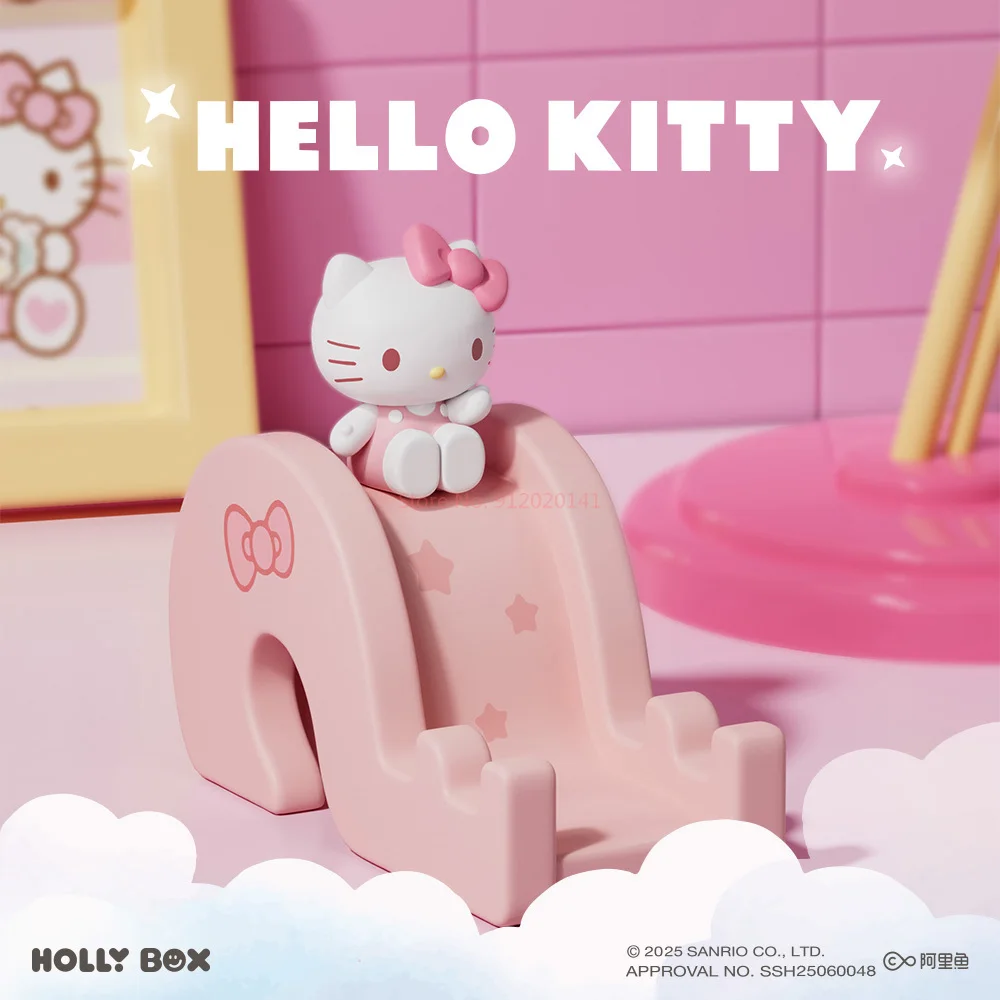 

Authentic Sanrio Family Slide Phone Stand Series Blind Box Toys Ornaments Kawaii Hellokitty Kuromi Melody Pochacco Birthday Gift