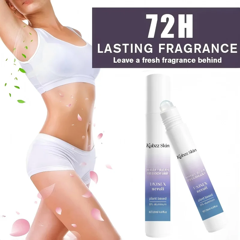 Women's Deodorant Roll-On, Intimate Care with Orange Scent in the Opening Notes and Sandalwood in the Closing Notes, Smooth Roll-On Liquid Antiperspirant, Quick-Drying and Comfortable to the Touch, 72-Hour Long-Lasting Fragrance, Keeps Skin Fresh, Cleverly Designed, Easy to Carry, Essential for Daily Underarm Care, Long-Lasting Freshness, Portable Travel Size Suitable for Gym, Office, and Home Use