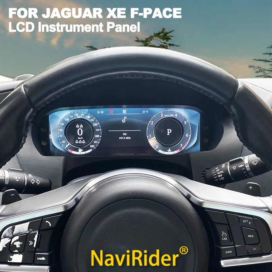 Tachometer Odometer LCD Dashboardr Panel For Jaguar XE F-PACE 2016-2020 Digital GPS Instrument Clock Carplay Virtual Cockpit